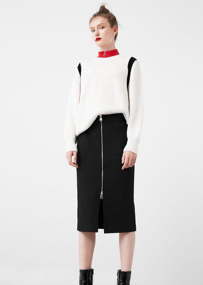 Mango Mango Zipped Pencil Skirt