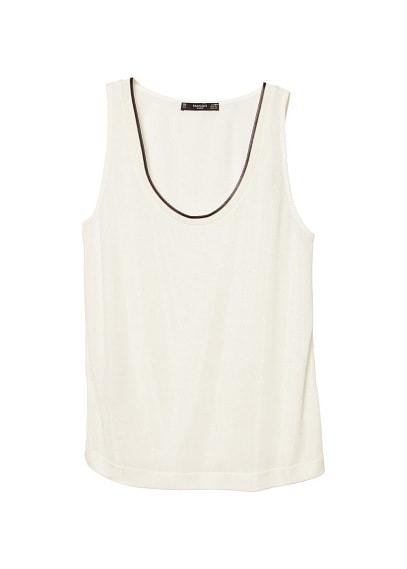 Mango Mango Contrast Neck Top