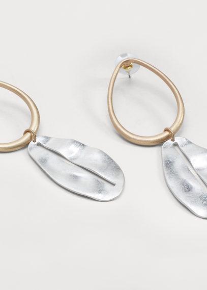 Violeta By Mango Violeta By Mango Metallic Leaf Earrings