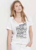 Violeta By Mango Violeta By Mango Printed Cotton T Shirt