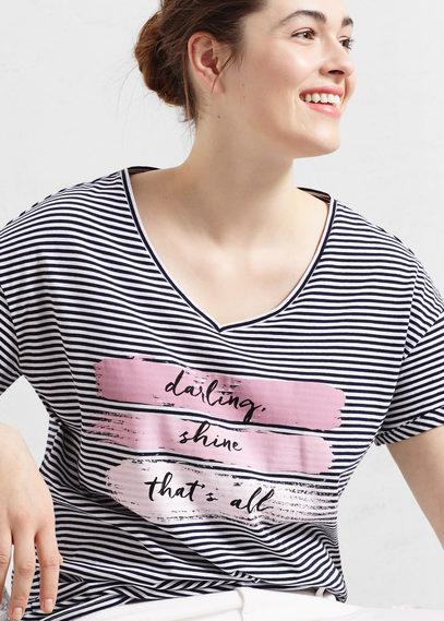 Violeta By Mango Violeta By Mango Striped Print T Shirt