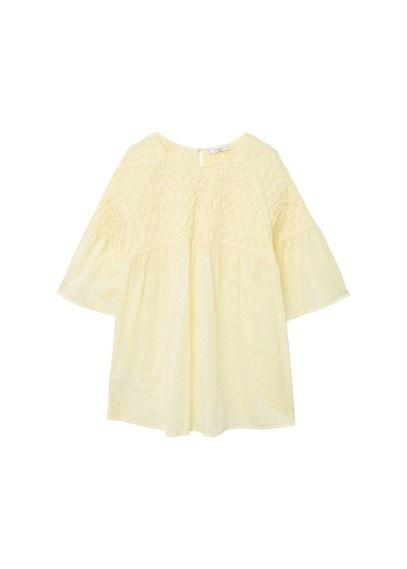 Mango Mango Textured Panel Blouse