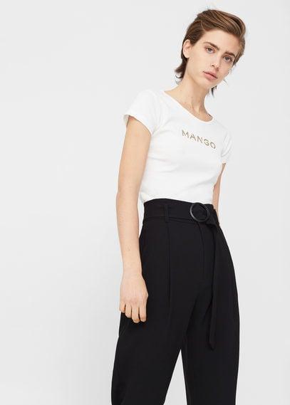 Mango Mango Logo Cotton T-shirt