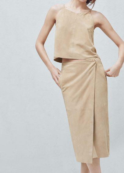 Mango Mango Premium - Wrapped Suede Skirt