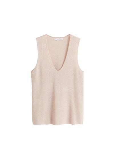 Mango Mango Metallic Thread Top