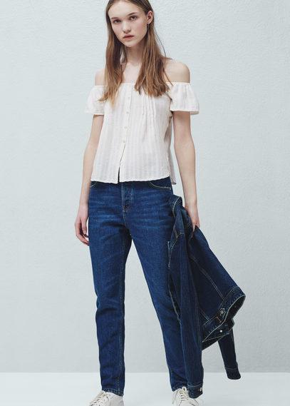 Mango Mango Striped Cotton-blend Top