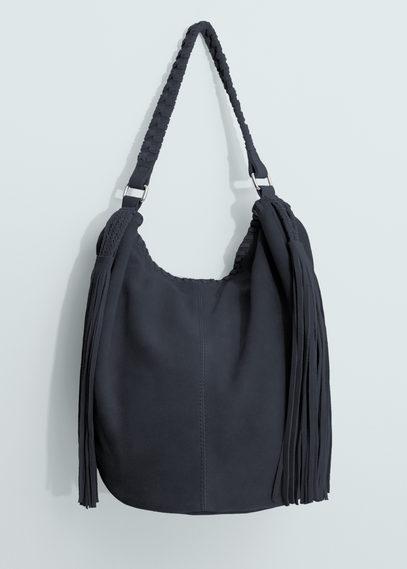 Mango Mango Leather Fringes Bag