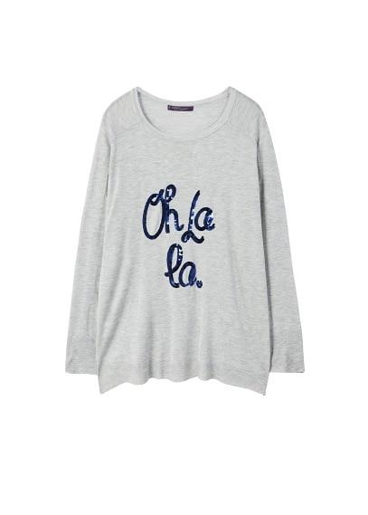Violeta By Mango Violeta By Mango Sequin Message Sweater