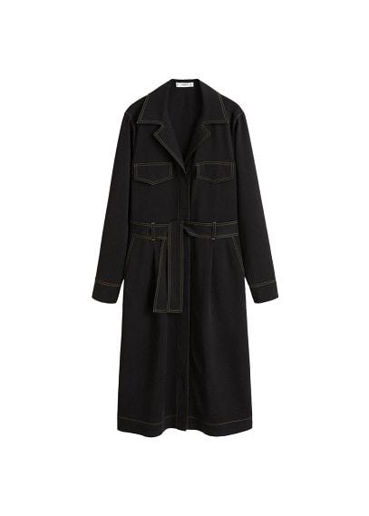 Mango Mango Bow Lapels Dress