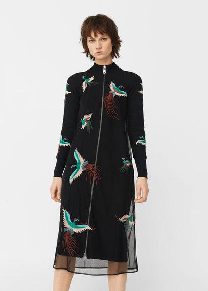 Mango Mango Embroidered Tulle Dress