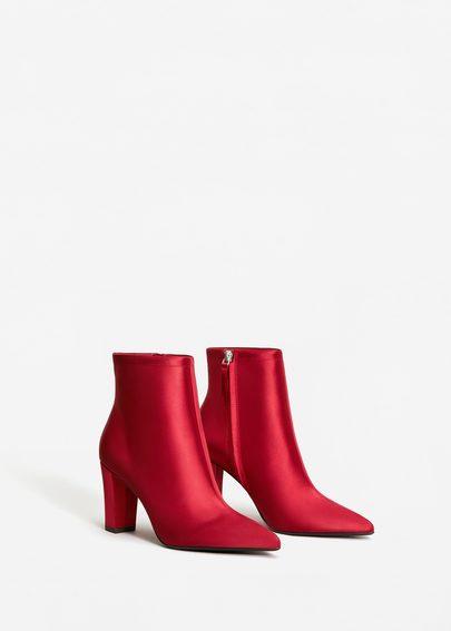 Mango Mango Satined Fabric Ankle Boots