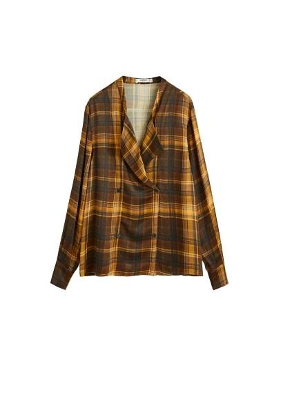 Mango Mango Satin Tartan Blouse