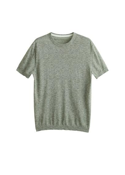 Mango Man Mango Man Cotton Linen-blend Knit T-shirt