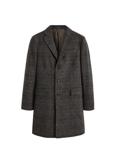 Mango Man Mango Man Checkered Wool-blend Tailored Coat
