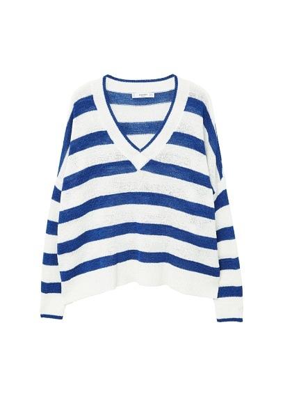 Mango Mango V-neck Striped Sweater
