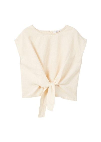 Mango Mango Bow Linen T-shirt