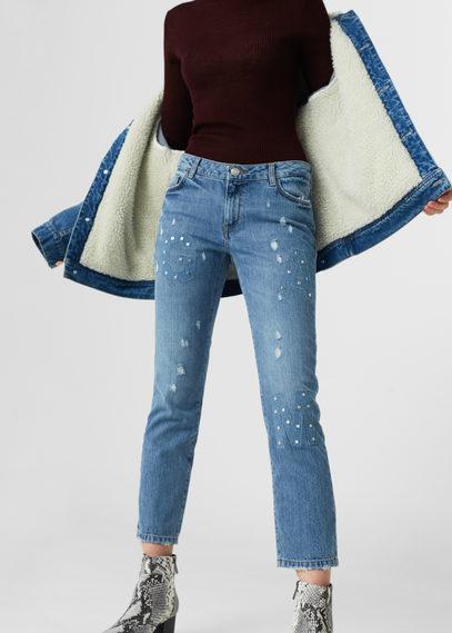 Mango Mango Text Straight Jeans