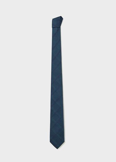 Mango Man Mango Man Rhombus Patterned Silk Tie