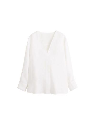 Violeta By Mango Violeta By Mango Linen Wrap Blouse