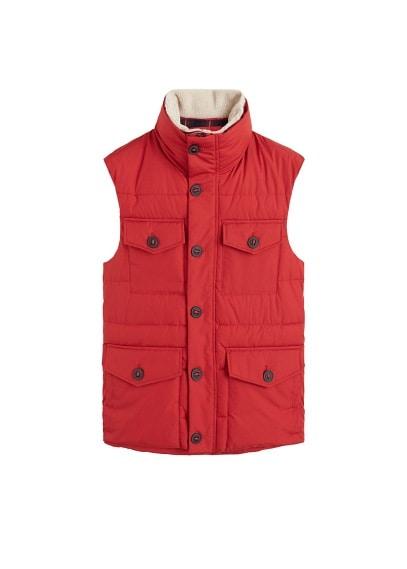 Mango Man Mango Man Detachable Faux-shearling Neck Gilet