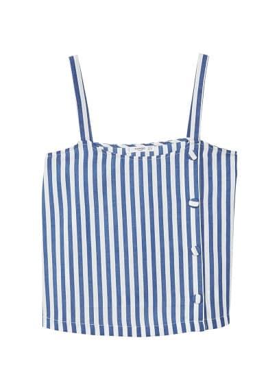 Mango Mango Buttons Striped Top