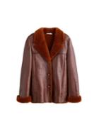 Mango Mango Faux Shearling-lined Leather Jacket