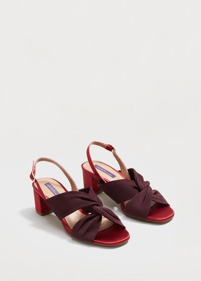 Violeta By Mango Violeta By Mango Satin Leather Sandals