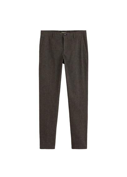 Mango Man Mango Man Checked Structure Slim-fit Trousers