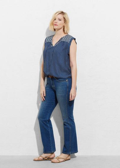 Violeta By Mango Violeta By Mango Printed Mixed Blouse
