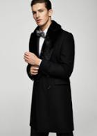 Mango Man Mango Man Faux-fur Appliqu Wool Coat