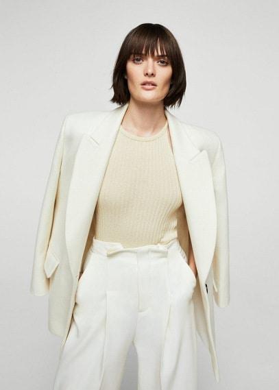 Mango Mango Ribbed Cashmere Top