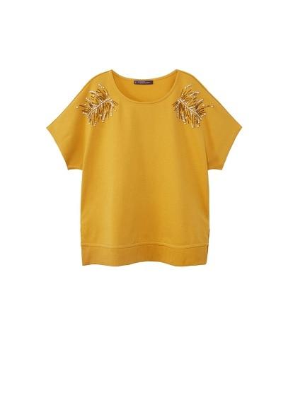 Violeta By Mango Violeta By Mango Appliques Cotton Sweatshirt