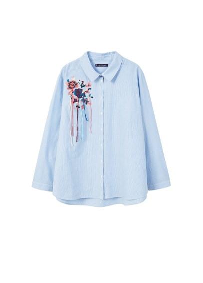 Violeta By Mango Violeta By Mango Embroidery Striped Shirt