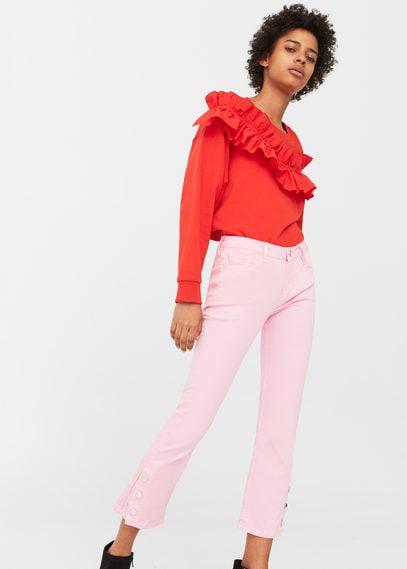 Mango Mango Cropped Button Pants