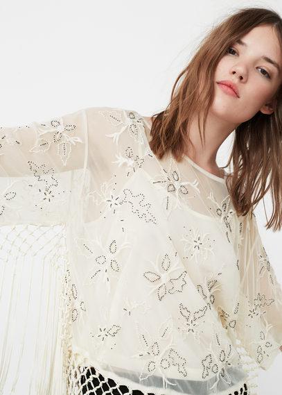 Mango Mango Fringed Beads Blouse