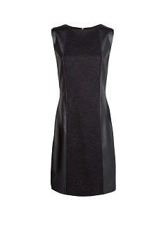 Mango Lace Appliqu Faux Leather Dress