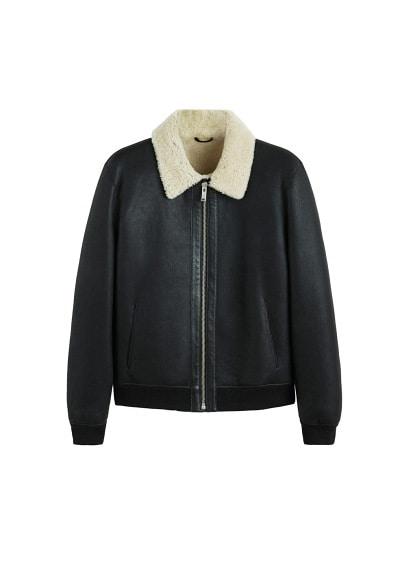 Mango Man Mango Man Faux Shearling-lined Leather Jacket