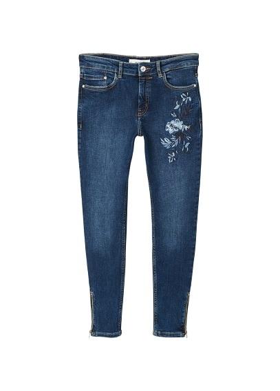 Mango Mango Floral Embroidery Slim Jeans