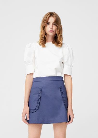Mango Mango Pocket Coated Skirt