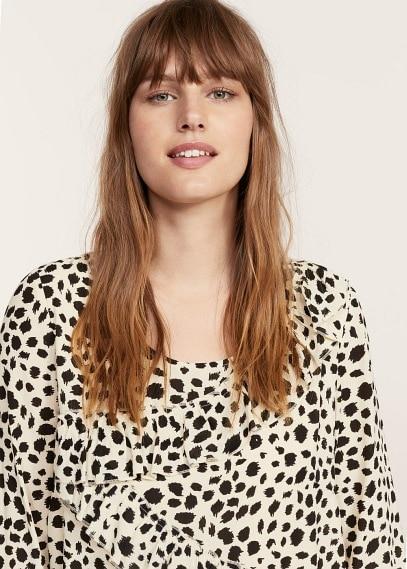 Violeta By Mango Violeta By Mango Ruffled Feline Print Dress