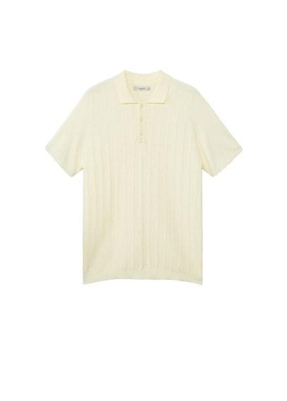 Mango Man Mango Man Stripe Textured Polo Shirt