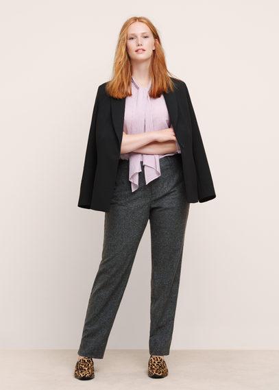 Violeta By Mango Violeta By Mango Prince Of Wales Wool-blend Trousers