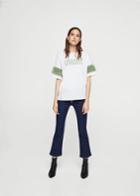Mango Mango Faux Fur Sleeve T-shirt