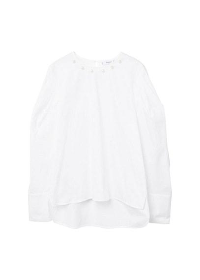 Mango Mango Pearl Detail Blouse