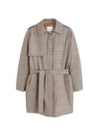 Mango Mango Checkered Quilted Trench
