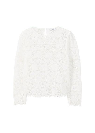 Mango Mango Floral Guipure Blouse
