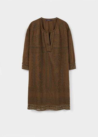 Violeta By Mango Violeta By Mango Openwork Cotton Dress