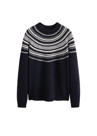 Mango Man Mango Man Geometric Jacquard Sweater