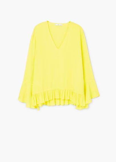 Mango Mango Ruffle Neckline Blouse