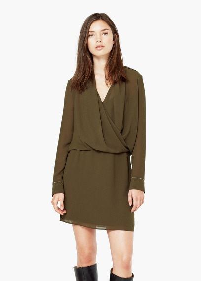 Mango Mango Wrap Neckline Dress
